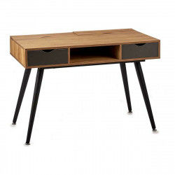 Desk Black Brown Metal Wood...