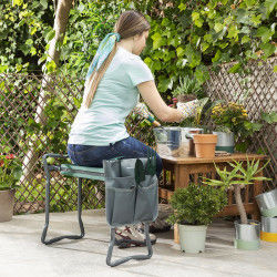 3-in-1-Garten-Kniebank mit...